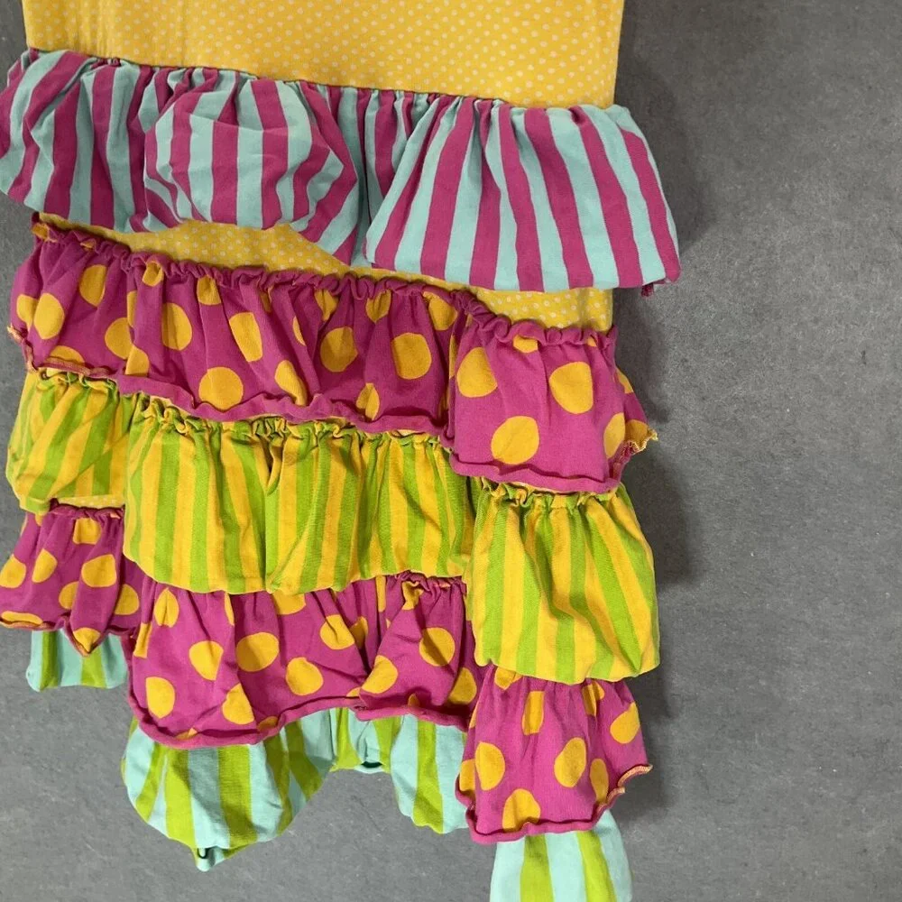 Mustard Pie Dress Girls 8 Lace Ruffle Sleeveless‎ Tiered Button Country Twirl
